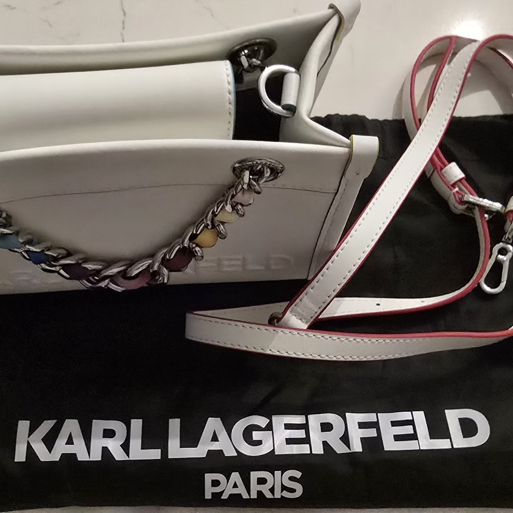 Karl Lagerfeld White and Multicolor Women's Bag Karl Lagerfeld Paris Savoie - Picture 2 of 10